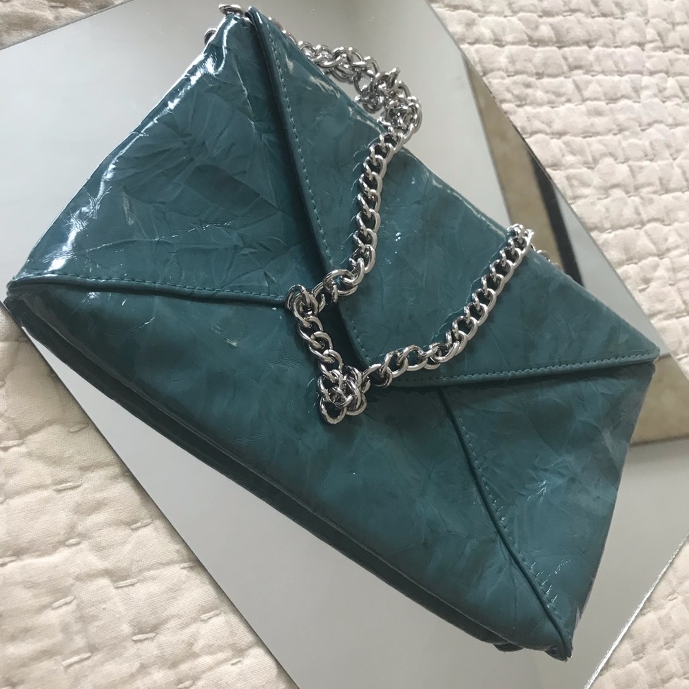Jessica McClintock sea foam green clutch